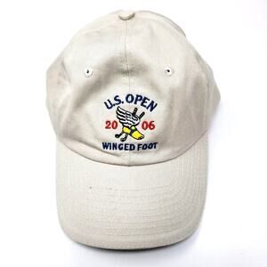 Vintage US Open 2006 Winged Foot Adjustable Hat Cap Cream Sport Classic